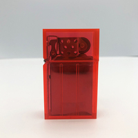Briquet à rabat en acrylique Transparent haut de gamme logo personnalisé briquet coupe-vent au kérosène