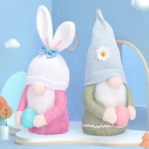 Fabrika yeni varış 2024 ev merkezi tatil dekoratif uzun şapka peri tavşan yumurta bebek paskalya süs
