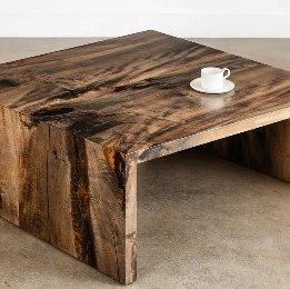Mesa de Centro en Cascada de Madera Reciclada Hecha a Medida, Muebles Sostenibles Artesanales para Interiores de Sala de Estar de Primera Calidad - Product Image 4
