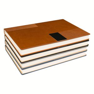 Carnet de notes professionnel A5 en cuir PU personnalisé, 100 feuilles, reliure cousue, couverture rigide multicolore, cadeau d'entreprise pour le bureau - Product Image 2