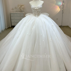 Vestido de Novia de Tul con Escote Corset y Parte Superior de Encaje, Vestido de Princesa, Vestido de Novia de Organza, Vestido de Novia Lsjj15 - Product Image 5