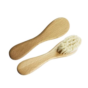El precio de fábrica al por mayor de la muestra cabra cepillo de bebé, cepillo de pelo de los niños masaje cepillos para el pelo <span class=keywords><strong>recién</strong></span> nacido de madera Mini cepillo de pelo peine - Product Image 5