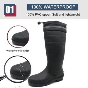 Botas de lluvia de PVC con cuello de PU, resistentes a los álcalis y ácidos, antideslizantes, impermeables, antiestáticas, verificadas por CE - Product Image 5