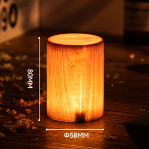 Plastic LED Night <b>Light</b> Warm White 2700K <b>USB</b> <b>Rechargeable</b> Manual Button Dimmable 83mm Diameter 117mm Height Minimalist Home - Product Image 3