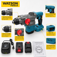 Kit de marteau perforateur sans fil pour béton, fourni par l'usine, avec 2 batteries et 1 chargeur, OEM ODM