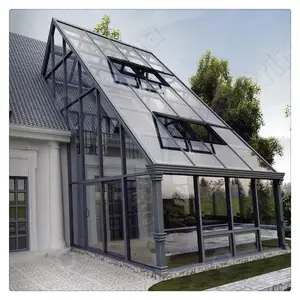 Aluminum Frame Laminated Glass House Free Standing Sun Rooms Balcony Curved Glass Sunroom Panels Aluminum Sunroom Kits