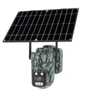 Caméra de surveillance AOV CCTV avec panneau solaire 360°, audio bidirectionnel, portable, sécurité 4G, extérieure, 2K, alimentation externe
