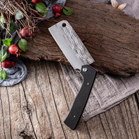 Couteau de cuisine pliant Nakiri en acier inoxydable forgé à la main avec manche G10, couteau à découper ambidextre tranchant pour une utilisation portable en extérieur
