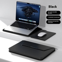 Sac multifonctionnel en cuir pour ordinateur portable 15-16 pouces Sac pour ordinateur portable Slim Modern Notebook Housse de protection pour Macbook