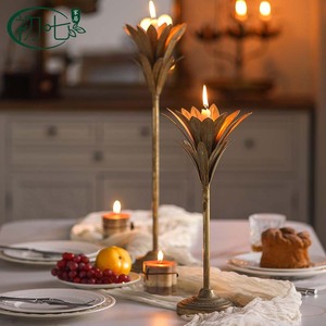 Christmas Iron <b>Candlestick</b> Flower Design Home Decoration Metal Craft - Product Image 1