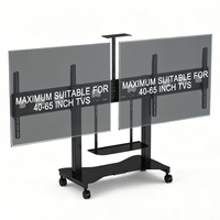 Support TV mobile avec roulettes, chariot TV motorisé à double moteur avec hauteur réglable pour téléviseurs de 40 à 65 pouces