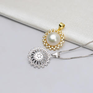 Collier pendentif en argent S925 avec base de perle vide 794, chaîne de clavicule, nouveau style tendance, accessoire DIY - Product Image 3
