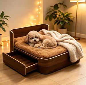 Pull-Out Drawer Wooden <b>Cat</b> Bed - Product Image 1