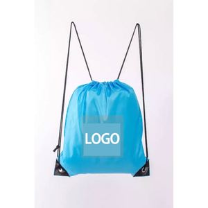 Sac à cordon en polyester personnalisé avec logo, pas cher, pour la gym et le sport - Product Image 1
