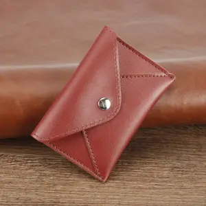 Best Office Gift Business Card Holder Case Custom Snap Envelope Card Case Leather