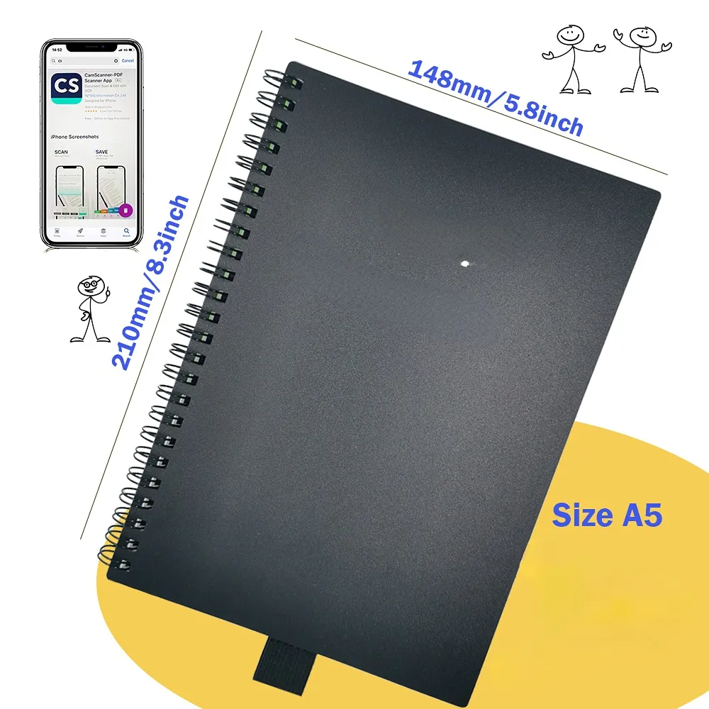 A5 ngoài trời không thấm nước notepad thông minh tái sử dụng xóa được Memo papel de Piedra Pierre pedra tấm kế hoạch lưới đá giấy máy tính xách tay