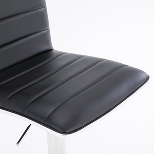 Taburetes de Cocina de Lujo, Ajustables y Giratorios, con Base Cromada y Asiento de Cuero Negro <span class=keywords><strong>para</strong></span> Cocina - Product Image 5