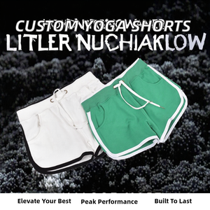 Shorts Deportivos de Yoga para Mujer, Cintura Alta, Transpirables, de Secado Rápido, de Algodón, con Logotipo Personalizado, Acanalados, Sin Costuras, para Gimnasio y Ciclismo - Product Image 2