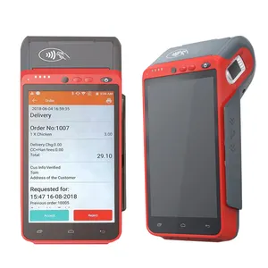 Mesin POS sentuh ponsel Android, Terminal POS nirkabel portabel Gprs dengan HCC-Z100 Printer