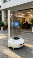 Kiosco Interactivo Móvil Transparente con IA de 55 Pulgadas, Robot UFO 2K con Pantalla Táctil de 10 Puntos, WIFI, SDK OEM, Android/PC, para Tiendas Minoristas