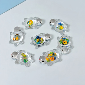 Colgante de joyería acrílica DIY con forma de tortuga de lentejuelas rojo brillante que brilla en la oscuridad, llavero, adorno para bolso, accesorio para pendientes - Product Image 2