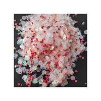 Campuran Payet Kuku Transparan Putih Pink untuk Kerajinan Glitter Bintang Hati Cangkang Bunga Payet Paillettes DIY Dekorasi Seni Kuku Manikur