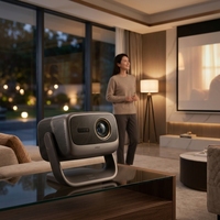Projecteur JMGO N5S Ultra Max 4K (3840x2160) 5600 Lumens ANSI Distance de projection de 3 m DLP Android OS pour Home Cinéma