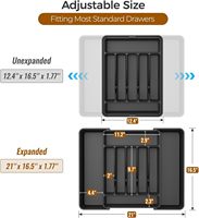 Porte-couverts rectangulaire multifonctionnel en bambou pour cuisine avec tiroir de rangement extensible, plateau à couverts pliable avec séparateur
