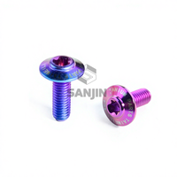 Vis antivol ISO métriques en nickel-titane M5 M6x10/12/15/20/25/30/35mm à tête trompette pour freins à disque de moto, finition oxyde noir