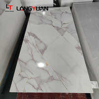 Panneau mural en PVC stratifié effet marbre UV, 1220*2440*3mm, haute brillance, pour décoration intérieure de maisons et hôtels