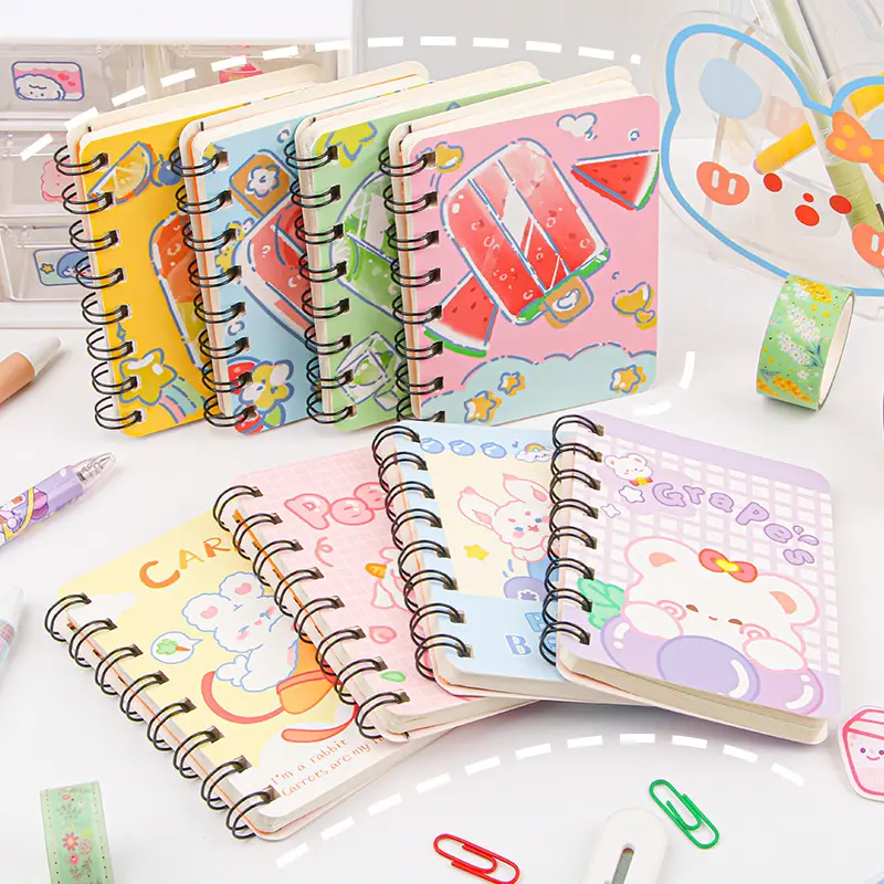 Cute mini size pocket spiral notebook for students custom notebook printing