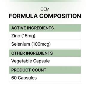 Capsules de zinc et de sélénium OEM ODM, GMP Halal, 60 unités, 15 mg de zinc, 100 mcg de sélénium - Product Image 5