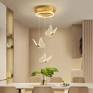 Moderne nordische Küchen insel Esstisch Acryl Lampe Pendel leuchte Schmetterling führte Treppe Kronleuchter Decke