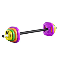 Ensemble d'haltères colorés professionnels pour l'entraînement cardio et la musculation à domicile, équipement de fitness avec colliers à ressort