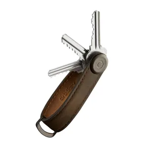 Chaveiro de metal com porta-chaves, porta-chaves de couro personalizado, montagem em parede, porta-chaves com caixa de presente