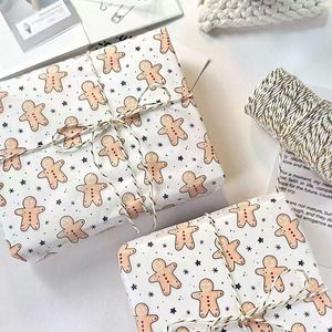 Custom Recyclable Bouquet Gingerbread Man Christmas Gift <b>Paper</b> <b>Tissue</b> Wrapping <b>Paper</b> Offset Printing for Gift Craft Packaging - Product Image 2