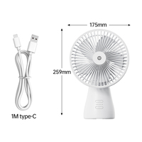 Ventilateur de table suspendu ventilateur de bureau portable longue durée ventilateur de bureau rechargeable affichage numérique rotatif 4000mAh charge USB