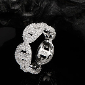 Yellow <b>Gold</b> Moissanite <b>Cocktail</b> <b>Ring</b> Round Brilliant Cut Pave Setting Geometric Design Luxury Unisex Jewelry - Product Image 6