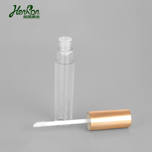 Tube de gloss rond transparent pour lèvres, logo personnalisé, tube cosmétique vide, teinte avec <span class=keywords><strong>baguette</strong></span> dorée, 4ml, pièces - Product Image 3