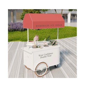 Carrito de Comida Móvil Tipo Bicicleta para Exhibición de Pasteles, Dulces y Flores, Carritos de Comida para Venta de Hot Dogs - Product Image 2