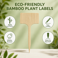 Label Tanaman Bambu Tipe-T Modern Haihua HH236 3 Ukuran - Aksesoris Berkebun Ramah Lingkungan yang Dapat Digunakan Kembali untuk Penanda Taman & Pertanian