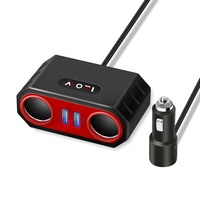 Penjualan laris adaptor soket pemantik rokok mobil 120W pengisi daya ponsel mobil 3 soket 2-USB pengisi daya OTP Cepat 12V/24V pengisian daya 5V/2A