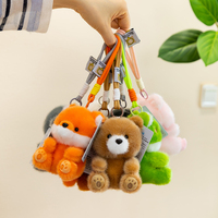 Boneka Hewan Hutan Mini Lembut Lucu, Gantungan Ransel Rubah Duduk, Gantungan Kunci Boneka Mesin Cakar, Hadiah