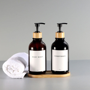 Flacons de <span class=keywords><strong>recharge</strong></span> en plastique pour shampooing, gel douche, <span class=keywords><strong>savon</strong></span> pour les mains, design luxueux, nouveau design, pour hôtel, flacons de sérum avec pompe, 300 ml, 500 ml - Product Image 3