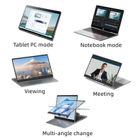 Nouvel ordinateur portable tactile robuste de 14 pouces avec processeur Intel N100, écran IPS, RAM DDR4, SSD 256 Go/512 Go/1 To et rotation à 360 degrés