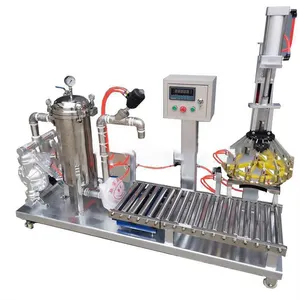 automatic chemical liquid Paint bucket filtering filling weighing capping machine paint filter machine