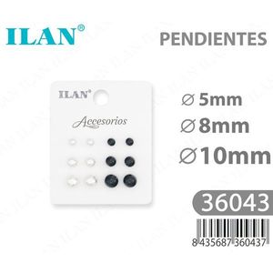 Orecchini a perla Ilan 5mm 8mm 10mm Neri Bianchi a lobo - Product Image 3