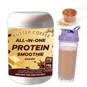 Batido de Proteína de Café <span class=keywords><strong>con</strong></span> <span class=keywords><strong>Mantequilla</strong></span> en Polvo 25g, Proteína de Suero de Leche de Vacas Alimentadas <span class=keywords><strong>con</strong></span> Pasto, Café <span class=keywords><strong>con</strong></span> Colágeno <span class=keywords><strong>con</strong></span> Vaso Mezclador, Sin Gluten - Product Image 1