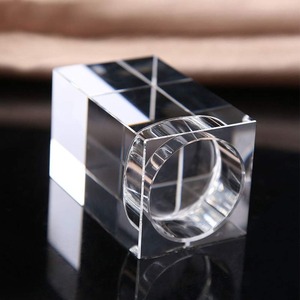 4 pièces de supports à bougies carrés solides en cristal transparent pour bougies chauffe-plat - Product Image 4