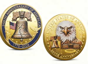 Moneta Commemorativa USA 250° Anniversario di Alta <span class=keywords><strong>Qualità</strong></span> 1776-2026 con Aquila Incisa su Entrambi i Lati, Rosso Bianco Blu - Product Image 4